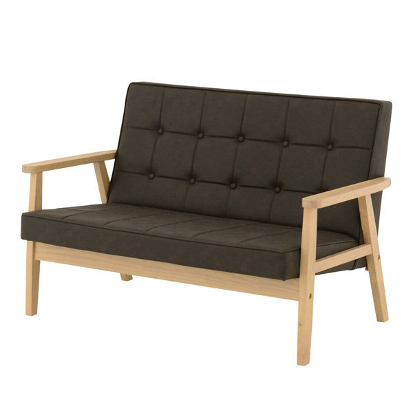 佐藤産業 ロコラ ソファ 2人掛 幅1135mm ブラウン ROCOLOR 2P BR 1台