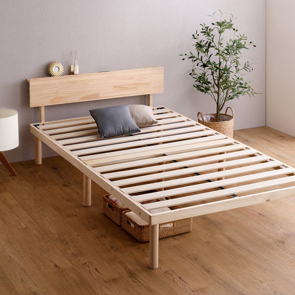 ホームテイスト 宮セット パイン材 高さ2段階調整脚付き すのこベッド