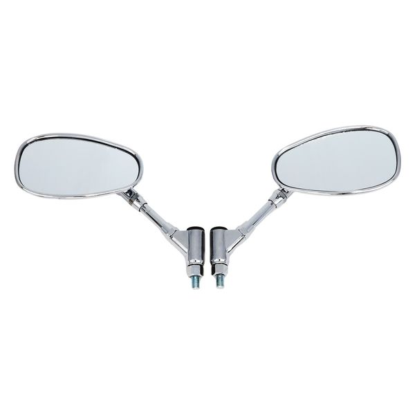 ALBA オーバルクロムメッキミラー/左右セット 逆ネジ10mm (大型車向け
