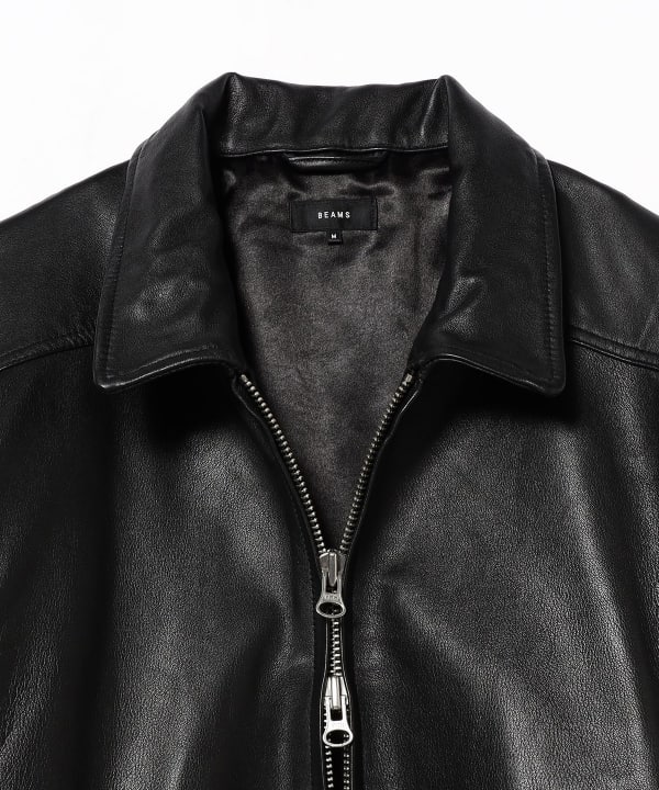 BEAMS寬BEAMS 4 口袋皮革夾克衫（Blouson Leather Blouson）在線發售