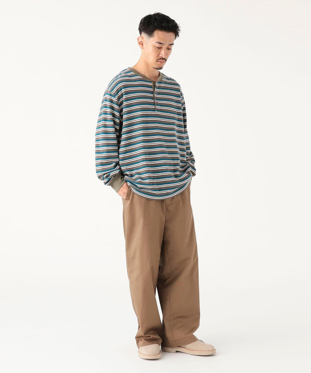 B:MING by BEAMS（ビーミング by ビームス）ワッフル ボーダー