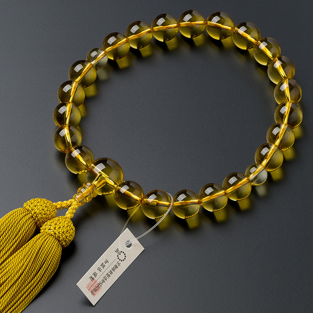 大特価京念珠◇男性用数珠 黄水晶 22玉【数珠袋付き】 | 滝田商店