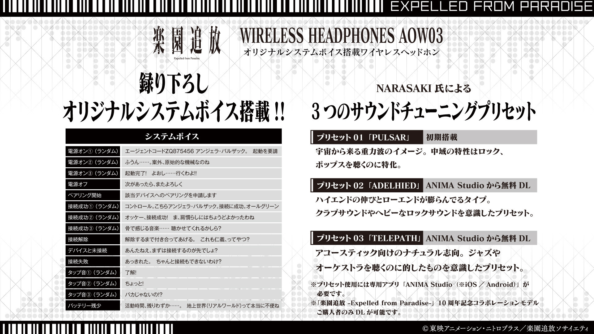 楽園追放 -Expelled from Paradise-」10周年記念 新規録り下ろしボイス