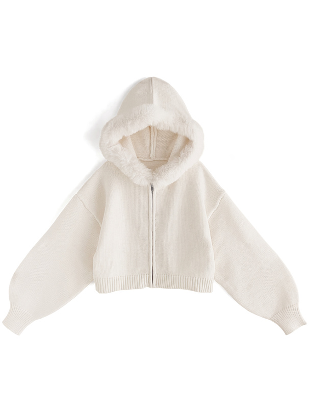 フードファーニットパーカー[an1497] | レディースファッション通販の