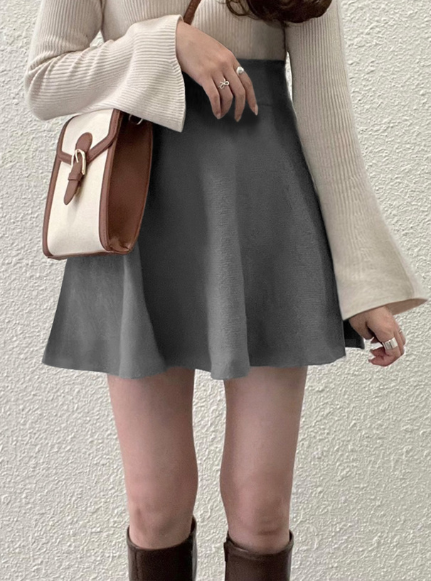 ハイウエストフレアニットミニスカート[dr520] | レディース