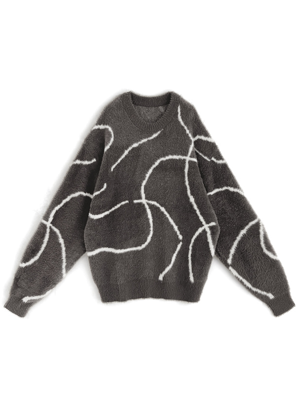 ニュアンス柄フェザーニットトップス[kz343] | レディースファッション