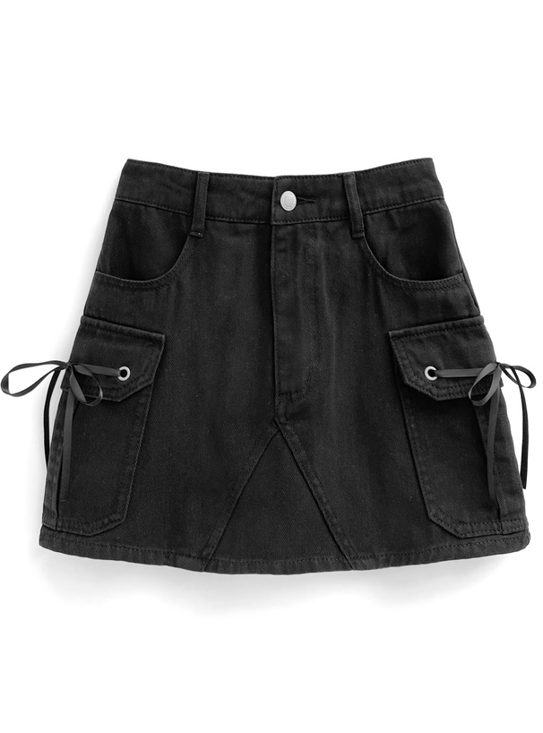 インパン裏地付きリボンカーゴミニスカート[nh135] | レディース