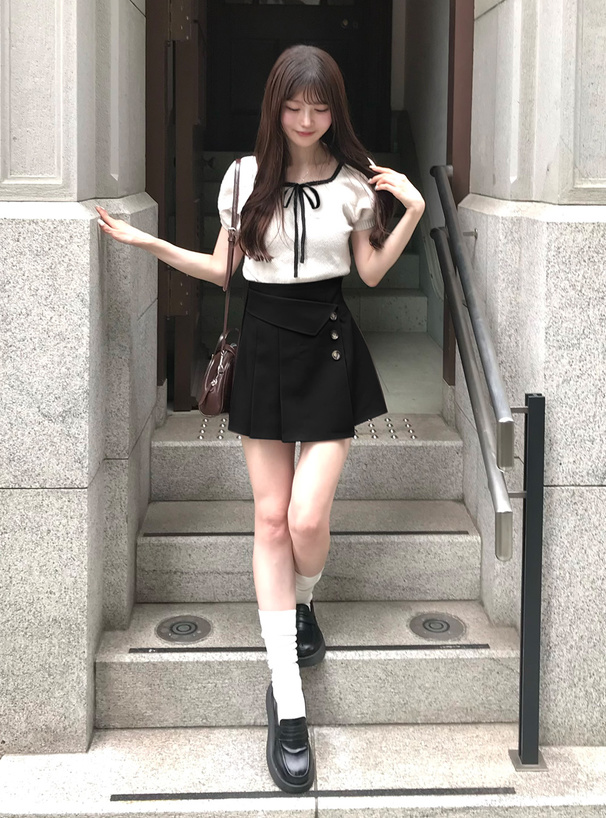 インパン裏地付きアシンメトリーミニスカート[tu725] | レディース