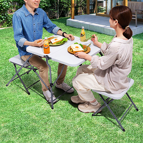 LOGOS アウトドア用 折りたたみ式テーブルチェアーセット【DC0812-6
