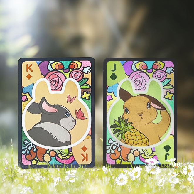 森のウサギのステンドグラス透明トランプ - Kuo Kau Paper Products Co