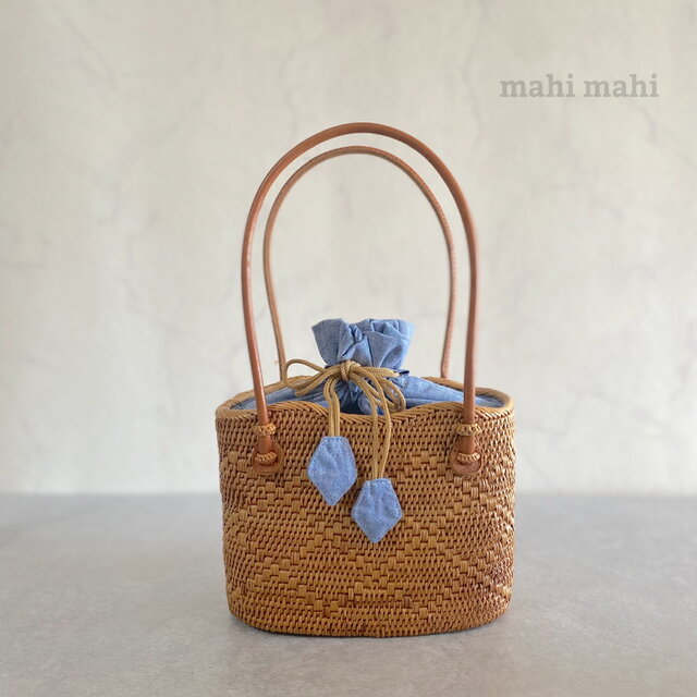 ꕤ販売中ꕤパステルカラーの内布。小さめサイズ☆腕にちょい掛けかご