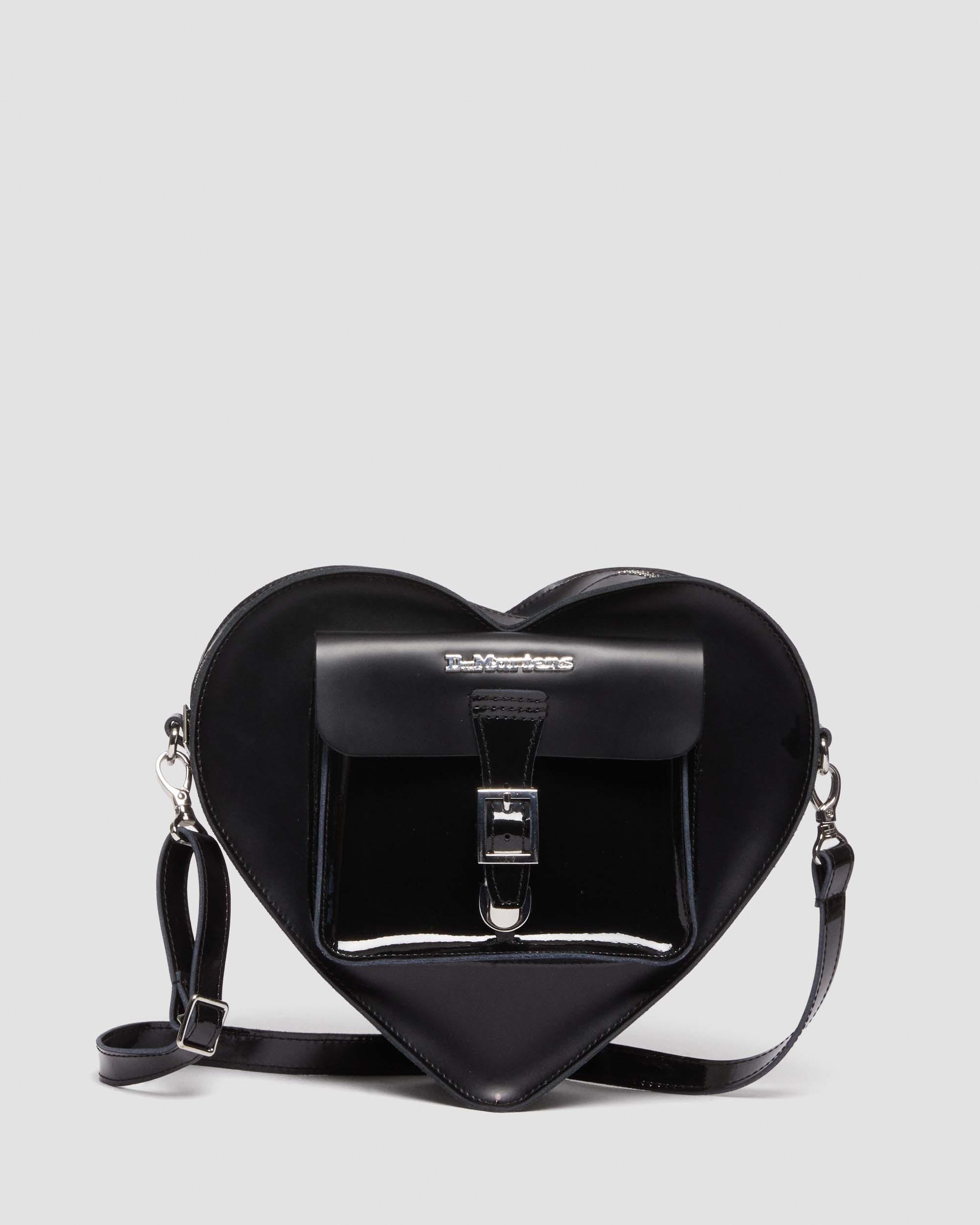 Kiev Leather Hardware Heart Shaped Bag in Black | Dr. Martens