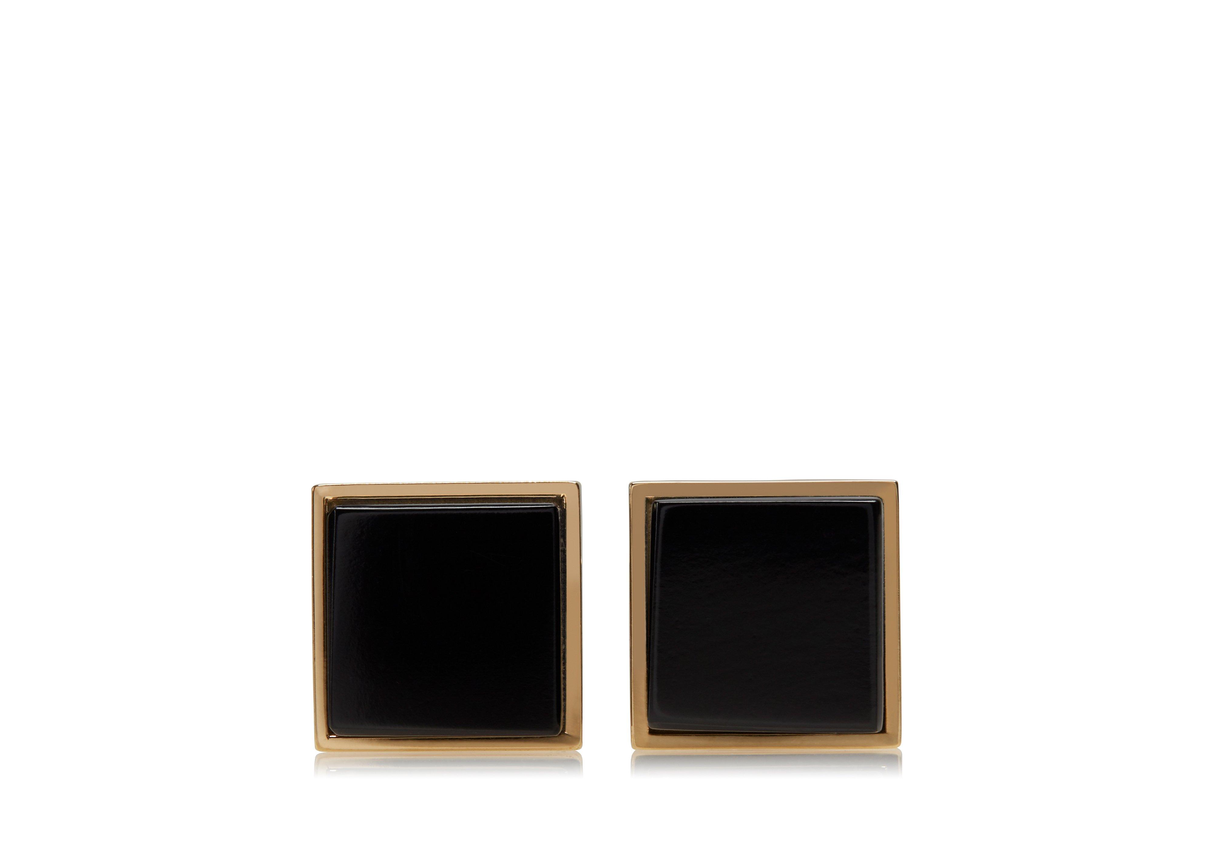 GOLD AND ONYX SQUARE CUFFLINKS | TOM FORD Fashion