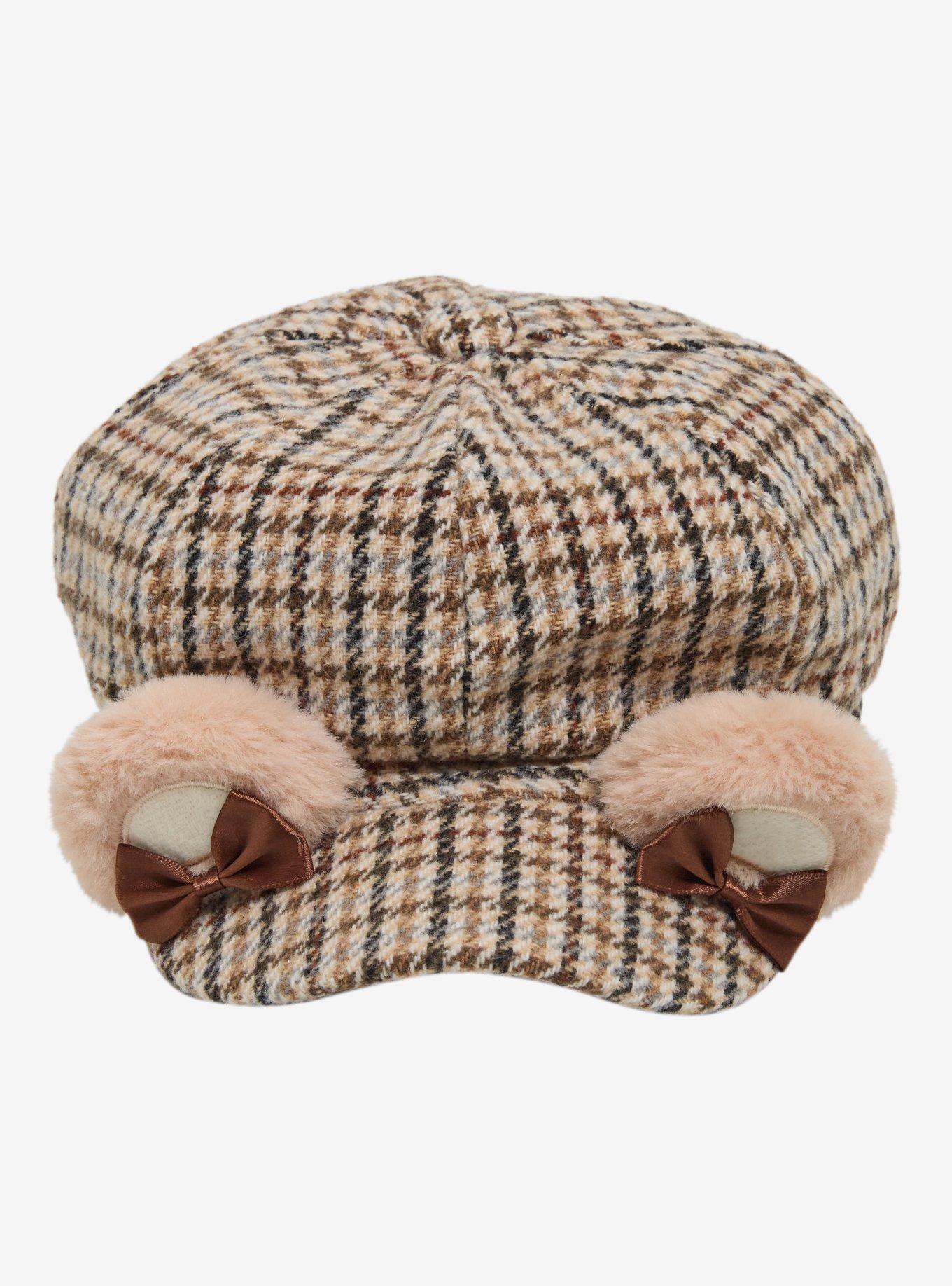 Brown Teddy Bear Plaid Cabbie Hat | Hot Topic