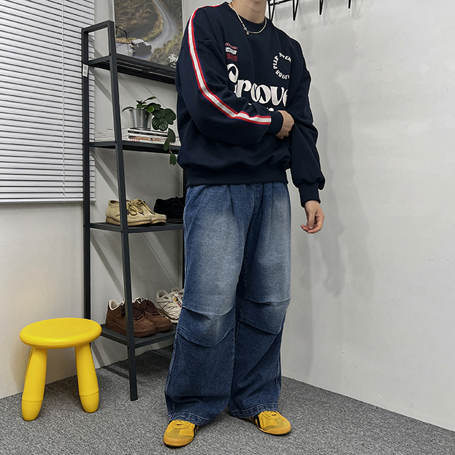 タック入りデニムパラシュートパンツ | ファッション通販サイト NUGU