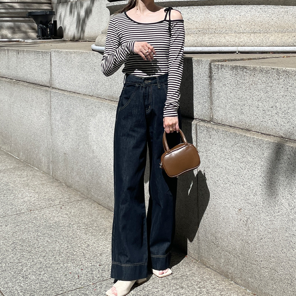 ステッチワイドデニムパンツ | ファッション通販サイト NUGU