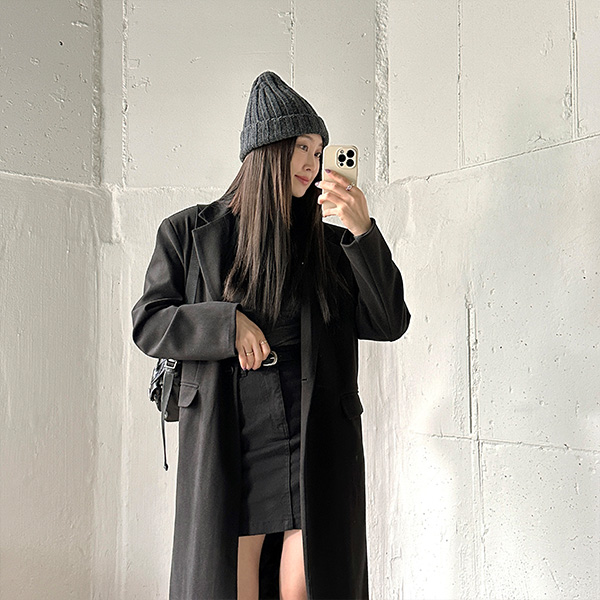 オーバーサイズヘリンボーン冬ロングコート | ファッション通販サイト NUGU