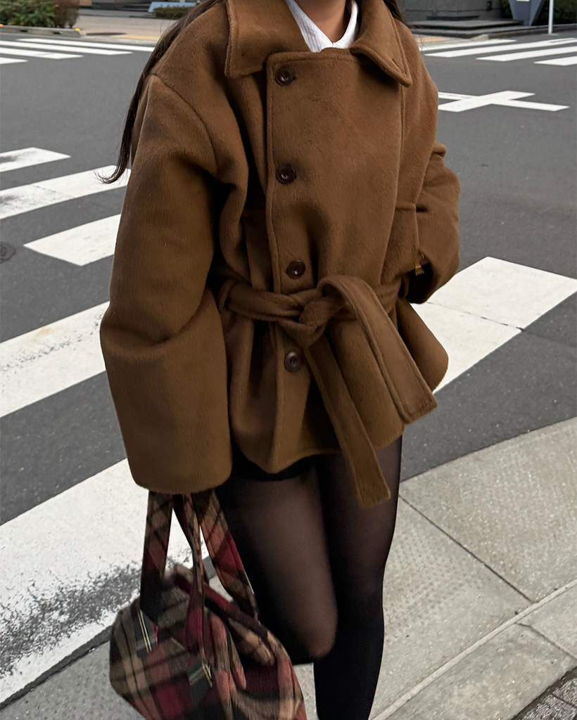 ダブルボタンウエストベルトセットコート | ファッション通販サイト NUGU