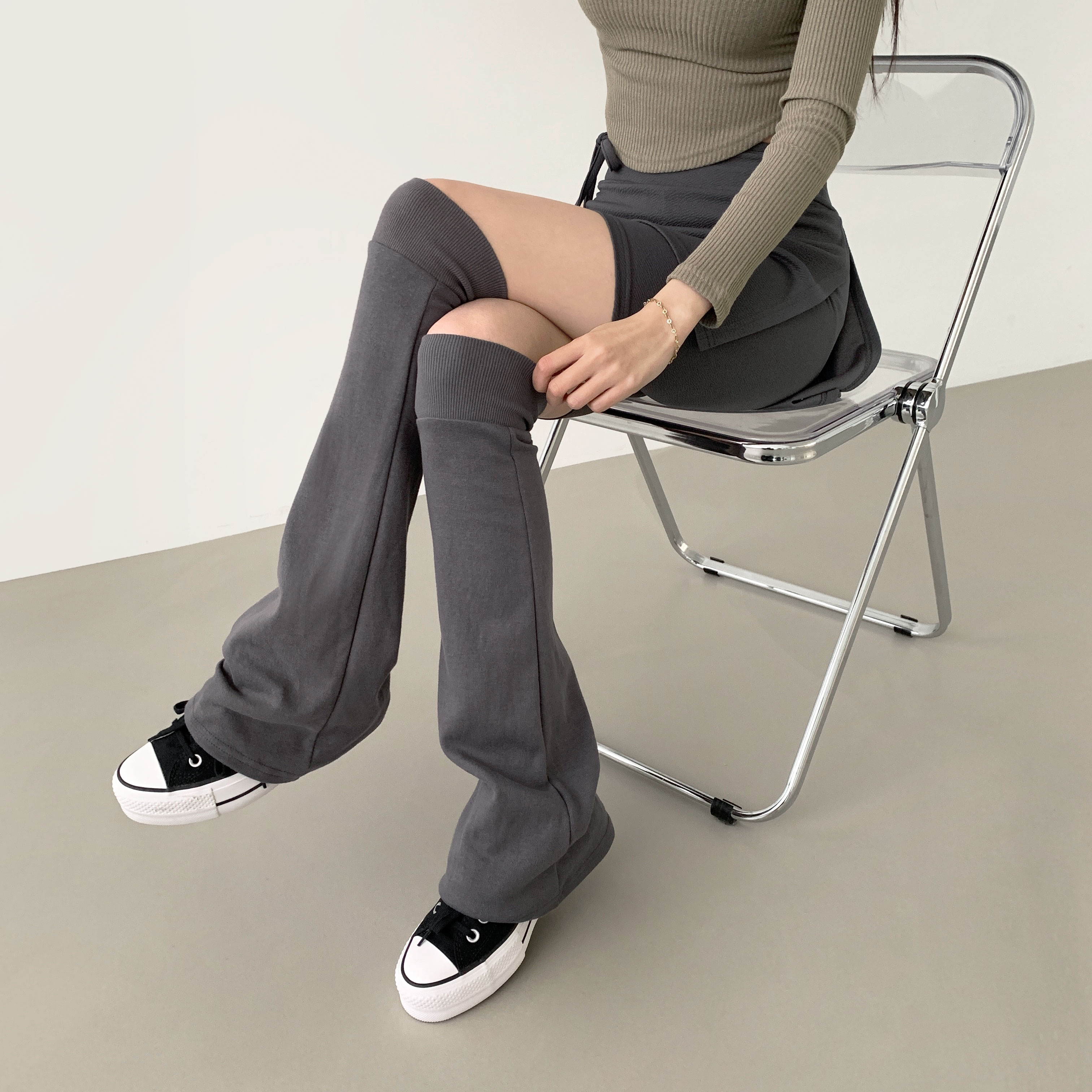 バレエコア絞りロングレッグウォーマー | ファッション通販サイト NUGU