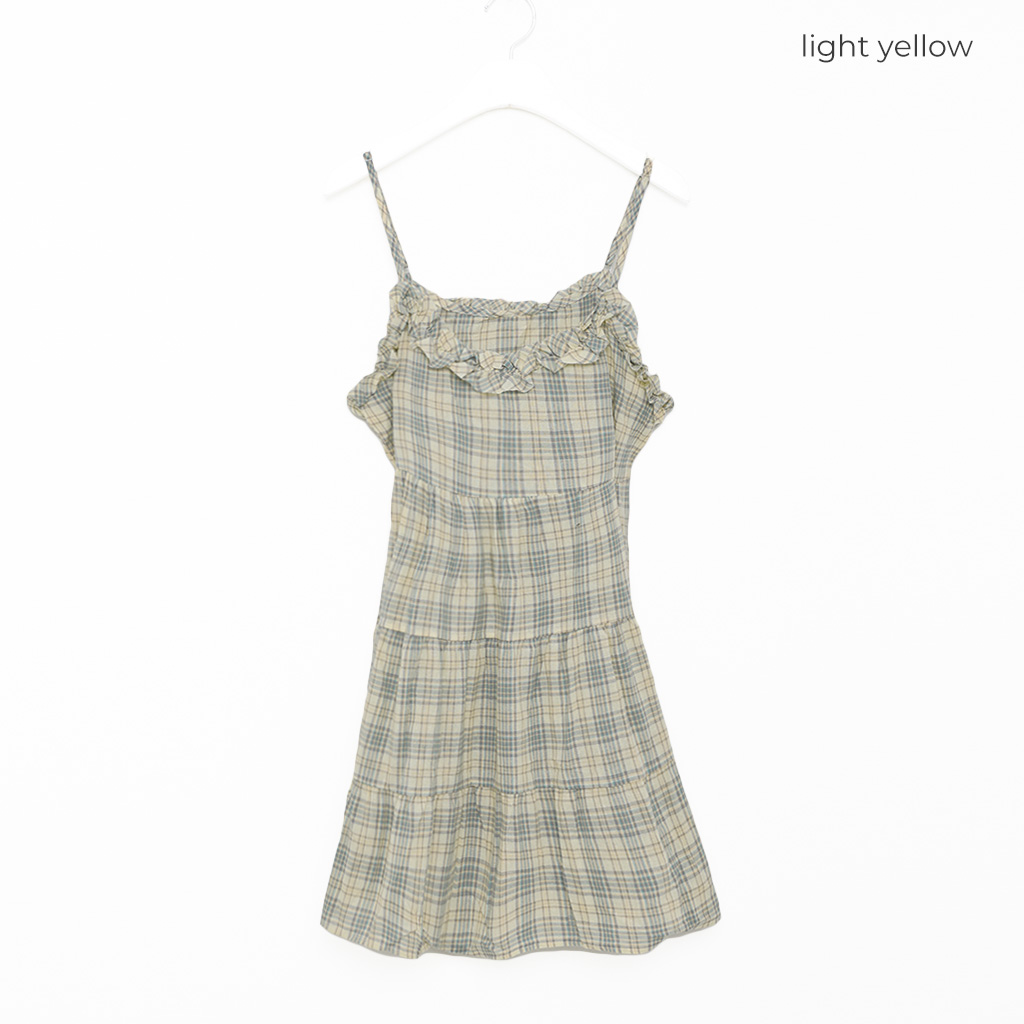 Curios tokyo ノースリーブチェックフリルワンピース