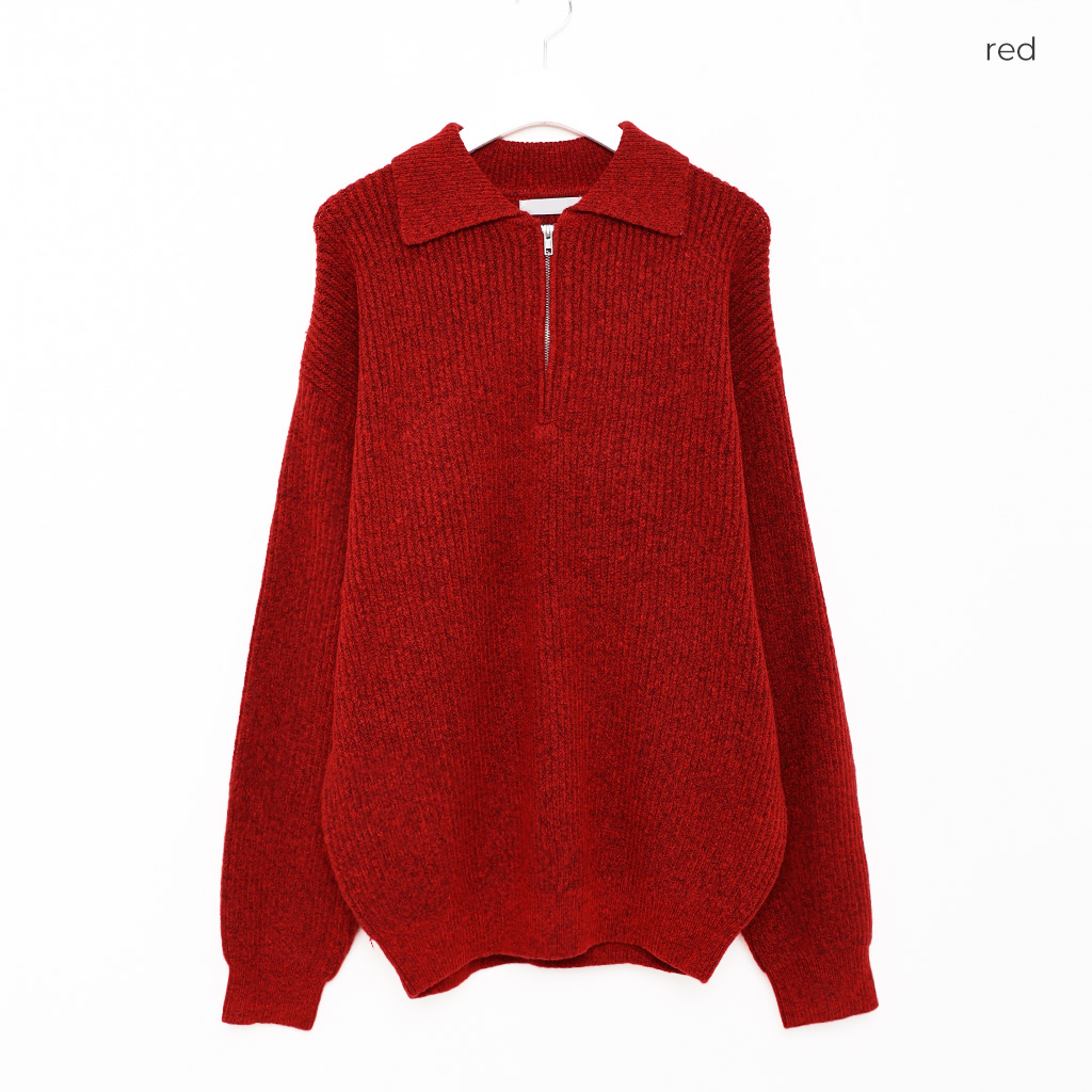 ユニセックス) カラーハーフジップアップニット | ファッション通販