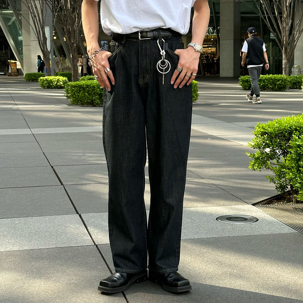 NORIMID ノーリミッド ブラック ダークデニム ワイドパンツ mサイズ