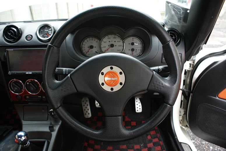 MOMO DRIFTING 33Φ レッドに交換。（ダイハツ コペン・L880K）by