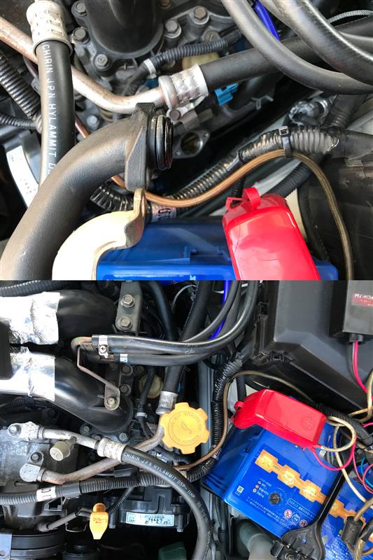 PROVA オイルセパレータ 取付①（スバル レガシィツーリングワゴン・BP