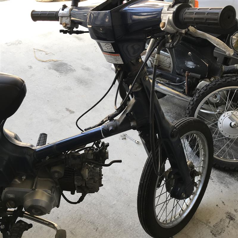 テレスコ化(クロスカブ純正フロントフォーク流用)（ホンダ スーパー