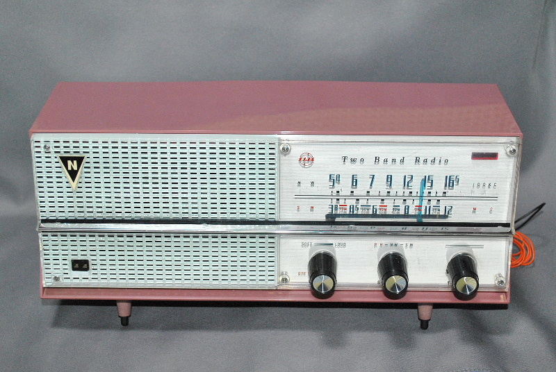 松下電器産業(ナショナル) 真空管ラジオ DX-480（ローズピンク）｜覆面