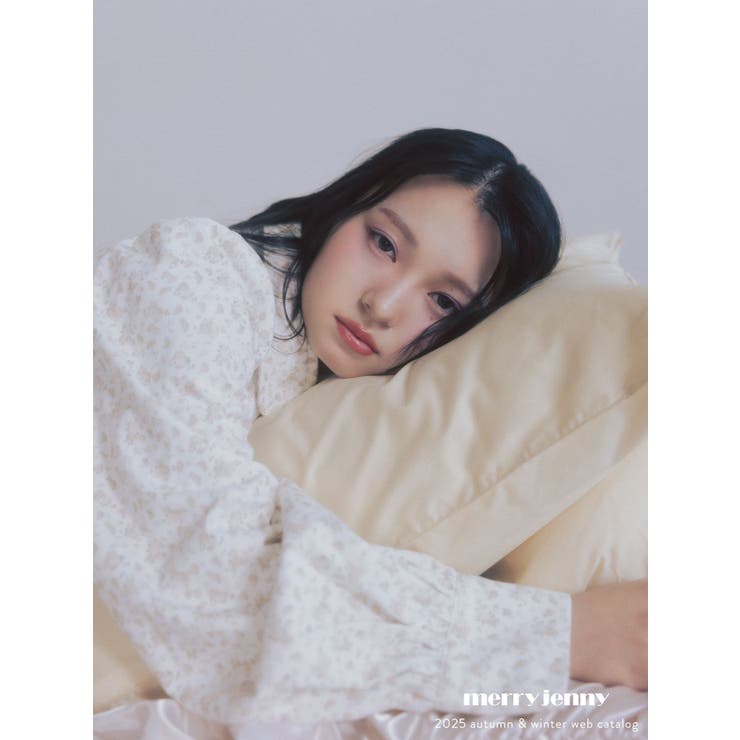 flowerツイルパフミニワンピース[品番：MKSW0065088]｜merry jenny