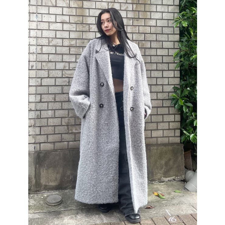 ラメオーバーサイズロングコート[品番：MKSW0061400]｜EVRIS（エブリス