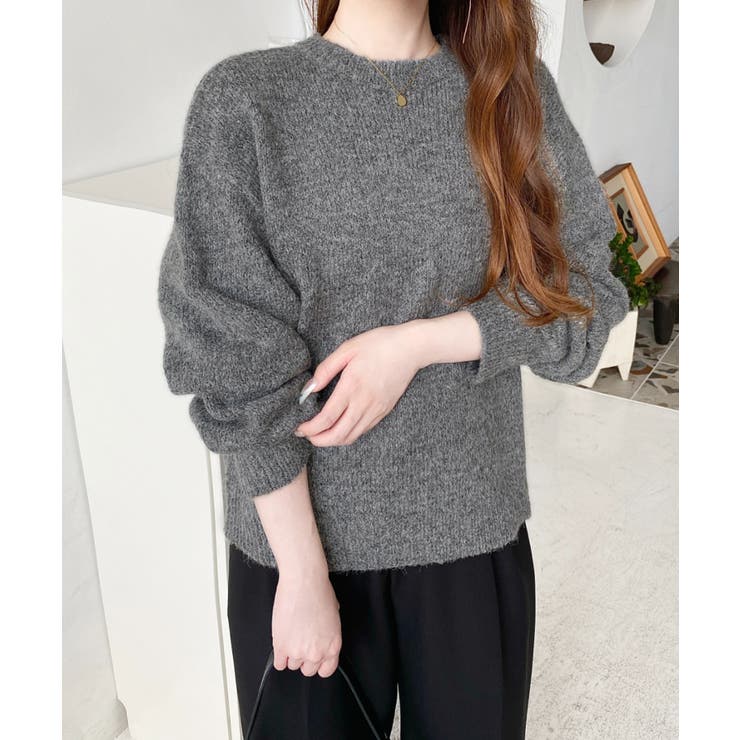 モヘアライクベーシックニットプルオーバー[品番：ERMW0004022
