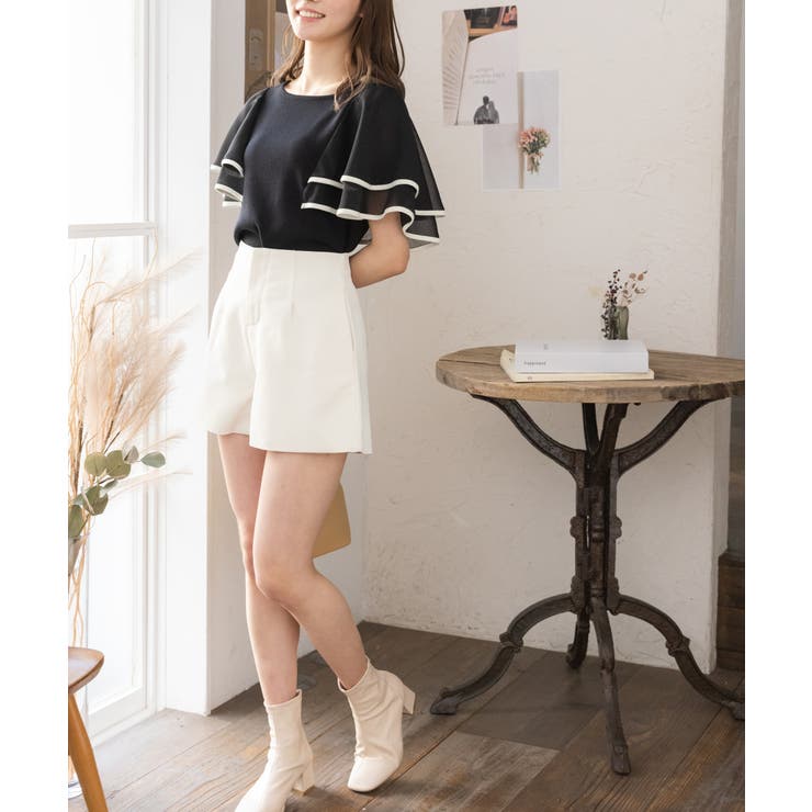 ハイウエストショートパンツ タック フレア[品番：ORGW0000479]｜Ada