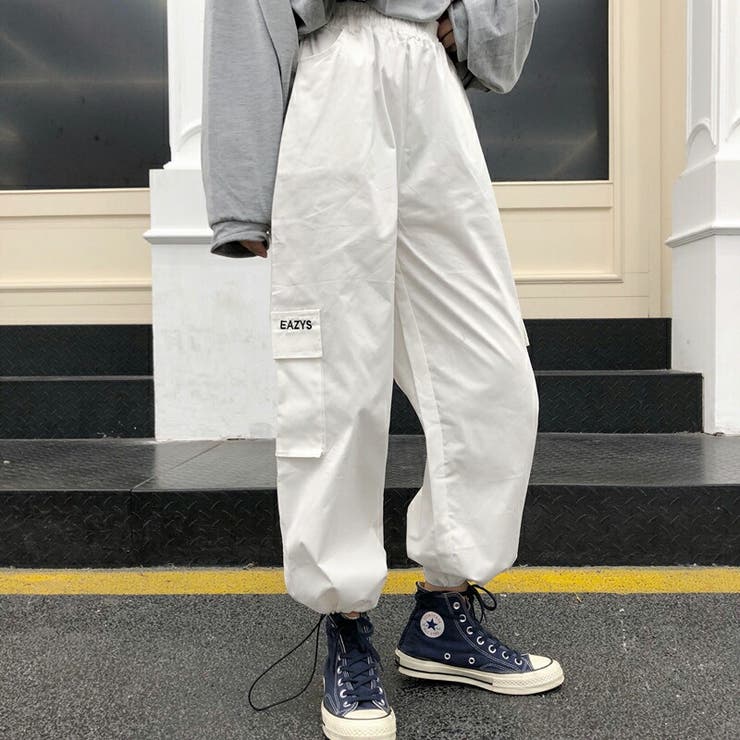 レディースカーゴパンツ 総ゴムボトムス チノパン[品番：COCW0003366