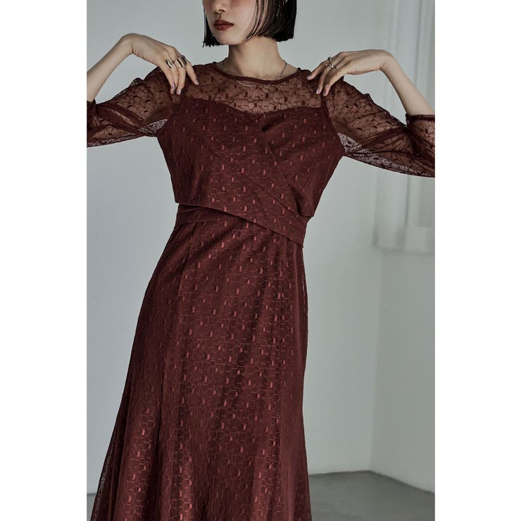 etoll エトル カシュクールデザインフレアドレス[品番：FT000009576