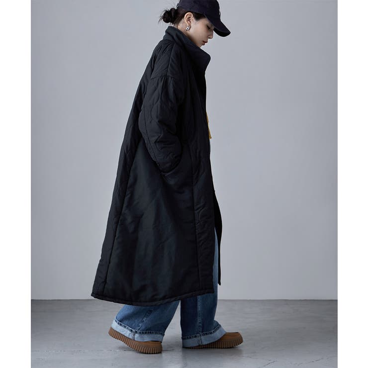 etoll エトル キルティング切替オフラインロングコート[品番