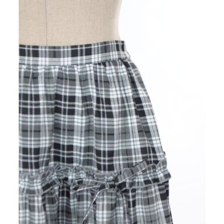 チェック柄ティアードスカート[品番：IGAW0005494]｜axes femme