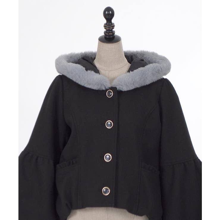 ベルスリーブフード付コート[品番：IGAW0005486]｜axes femme