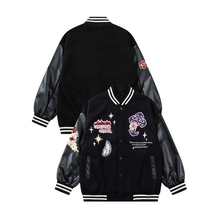 HOOK original サガラ刺繍ワッペンスタジャン[品番：XT000012431