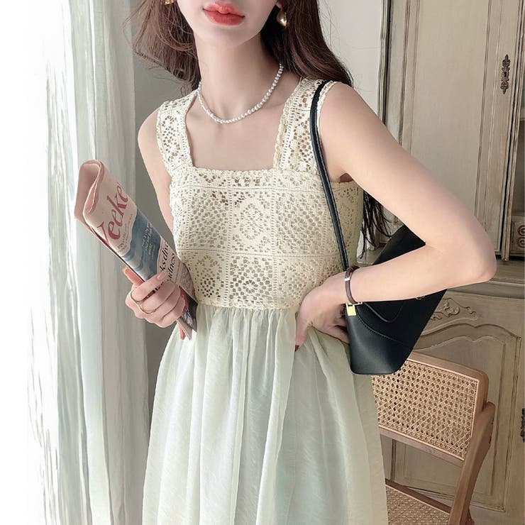 Meiru クロシェビスチェシアーワンピース[品番：AMTW0010336]｜JUNOAH