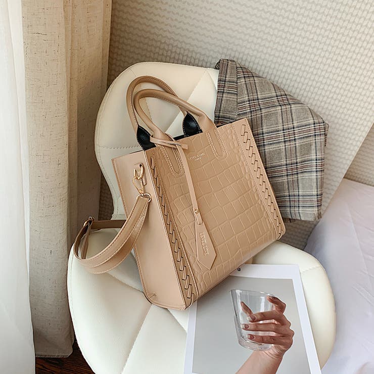 トートバッグ レディース クロコ型押し[品番：AGCW0001867]｜SUNSHINE