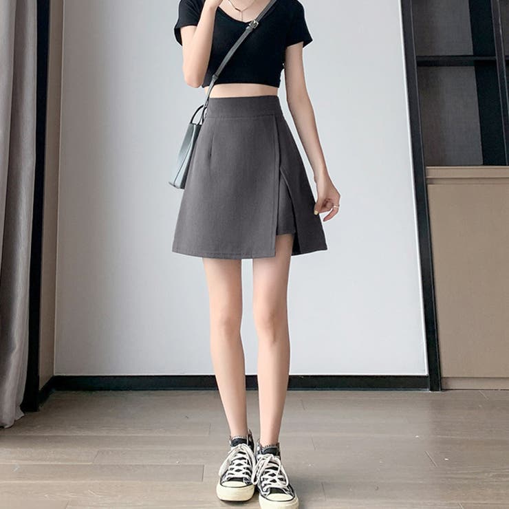 ミニスカート キュロット スリット 韓国[品番：AGCW0003932]｜SUNSHINE