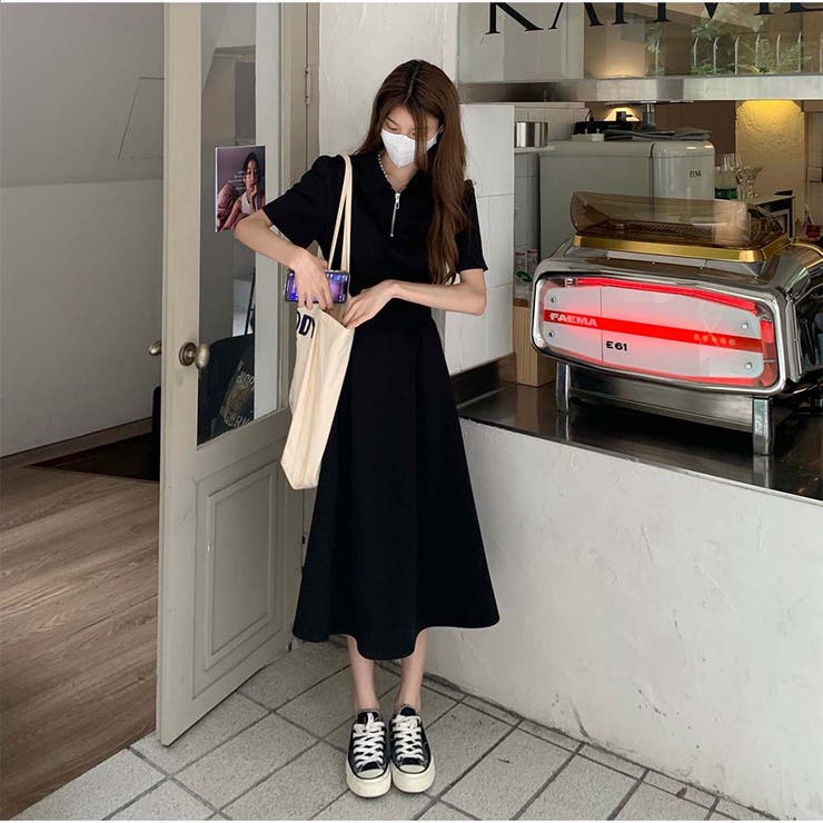 ワンピース 膝下丈 半袖[品番：AKIW0004476]｜And Kawaii（アンド