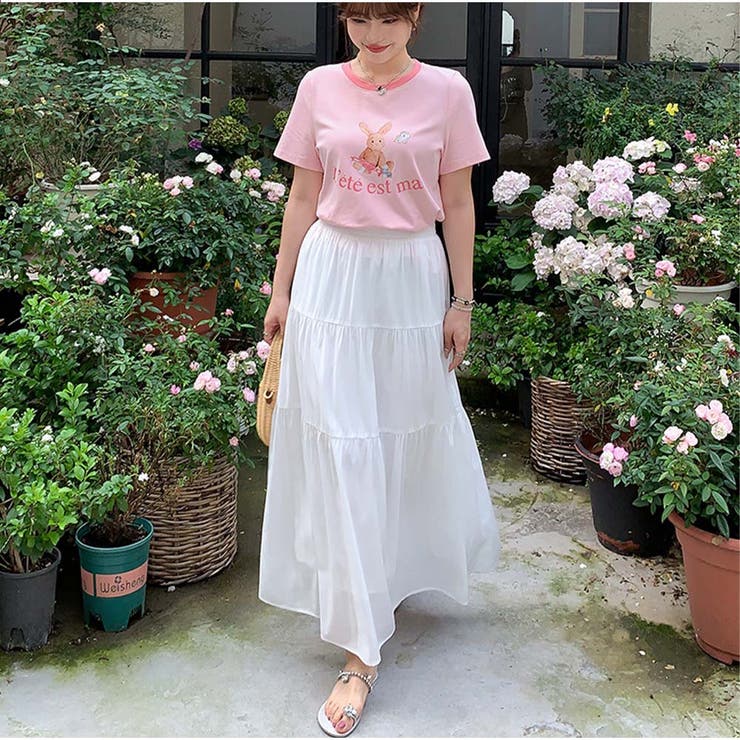 ロングスカート ハイウエスト ウエストゴム[品番：AKIW0004501]｜And