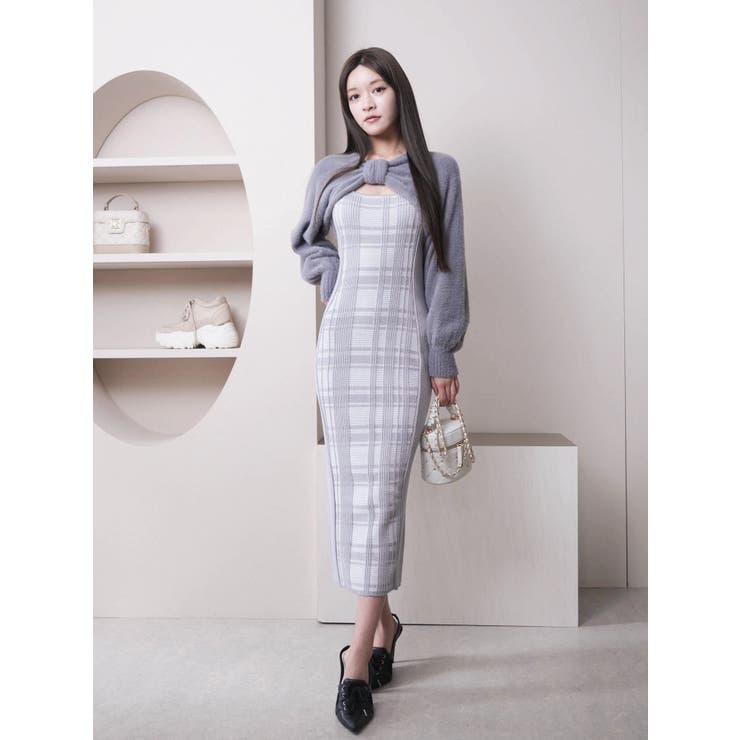 リボンフェザーアンサンブルロングワンピース(WEB限定)[品番