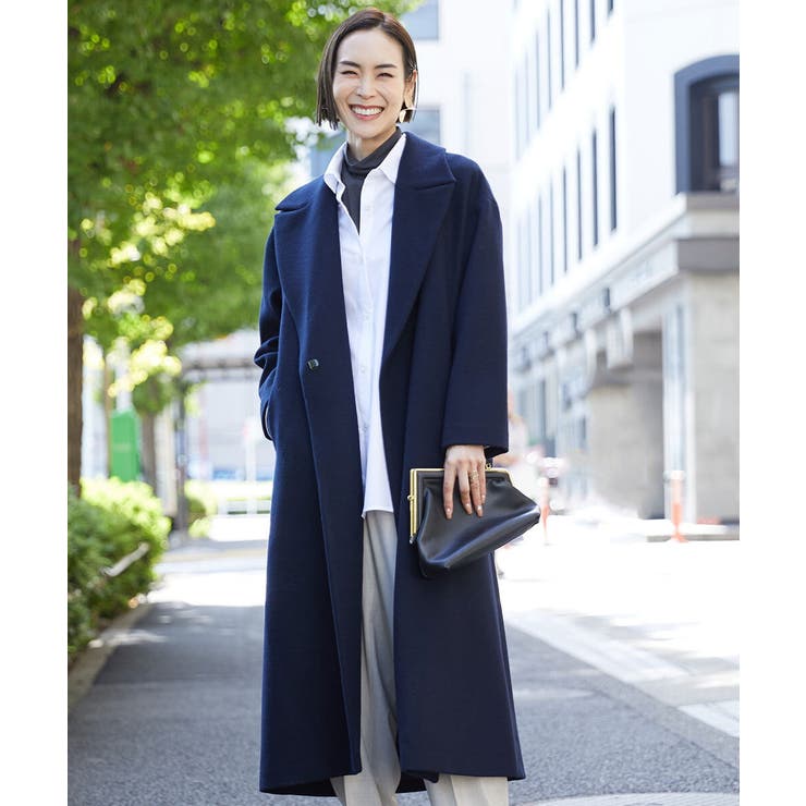 定番人気]Super100ウールビーバーロングチェスターコート[品番