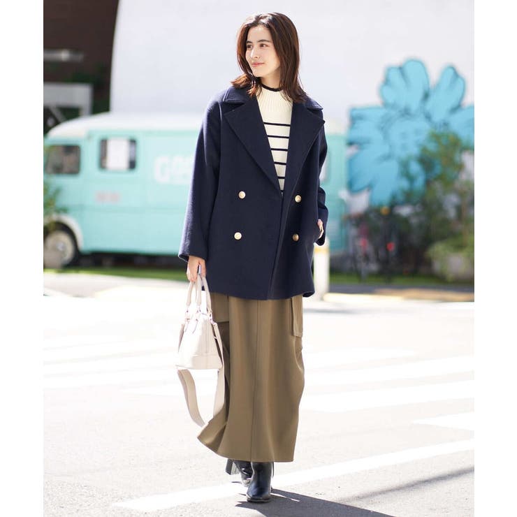 ボクシーシルエットピーコート[品番：ITKW0014751]｜a.v.v【WOMEN