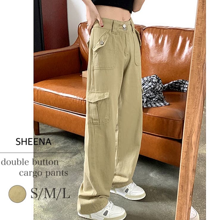 ダブルボタンカーゴポケットパンツ 春 夏[品番：SHNW0006985]｜SHEENA