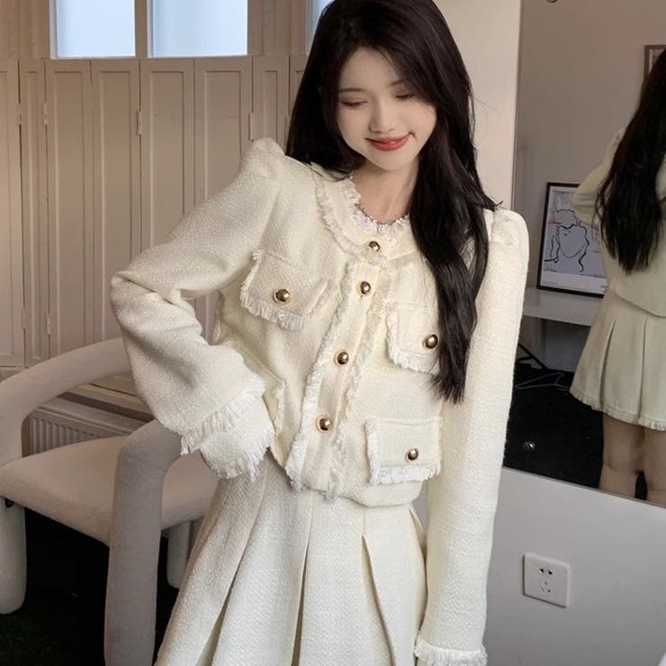 SHOPLIST限定】甘い女性らしいコート＆スカート セットアップ[品番